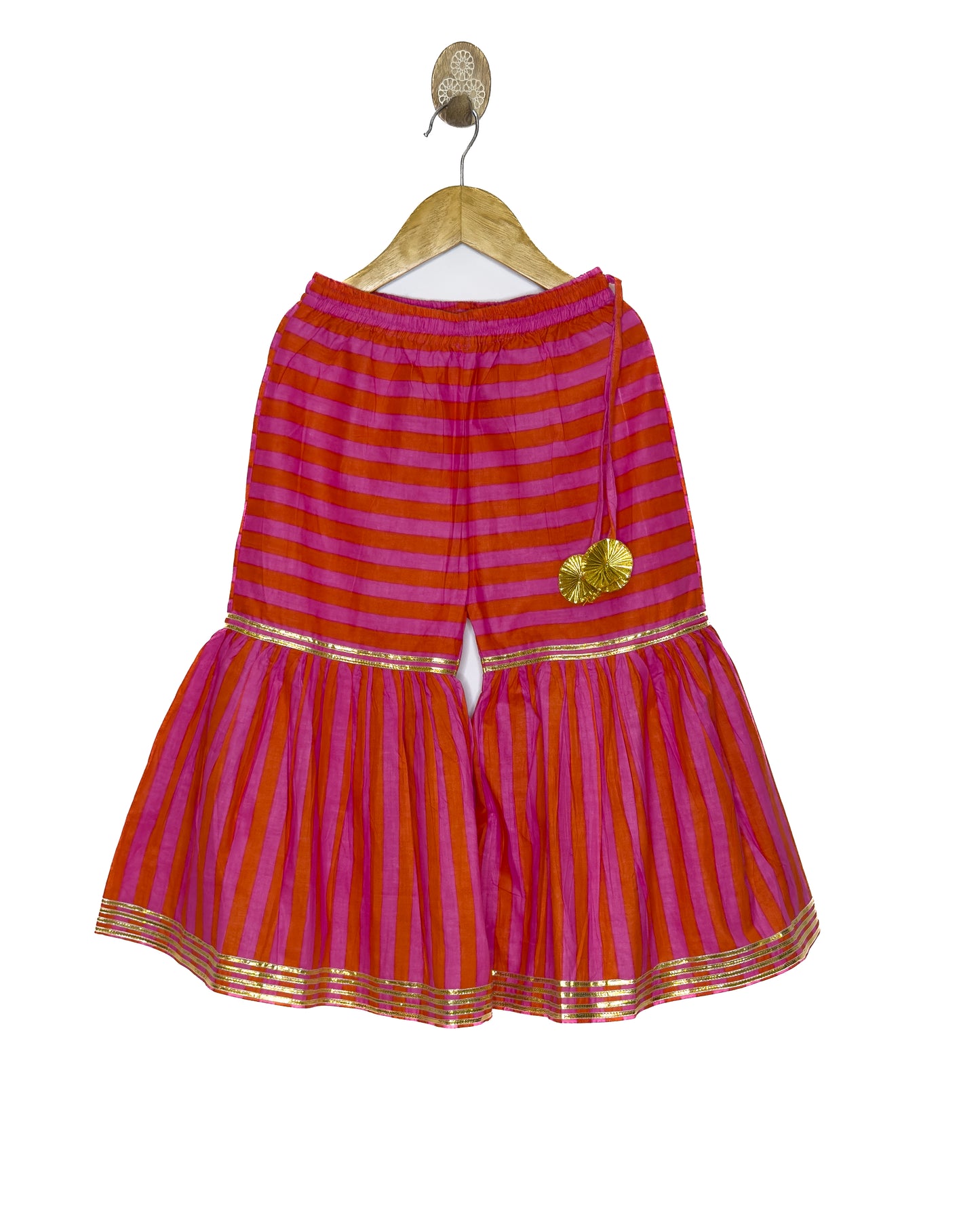 Pink and Orange Gharara Set