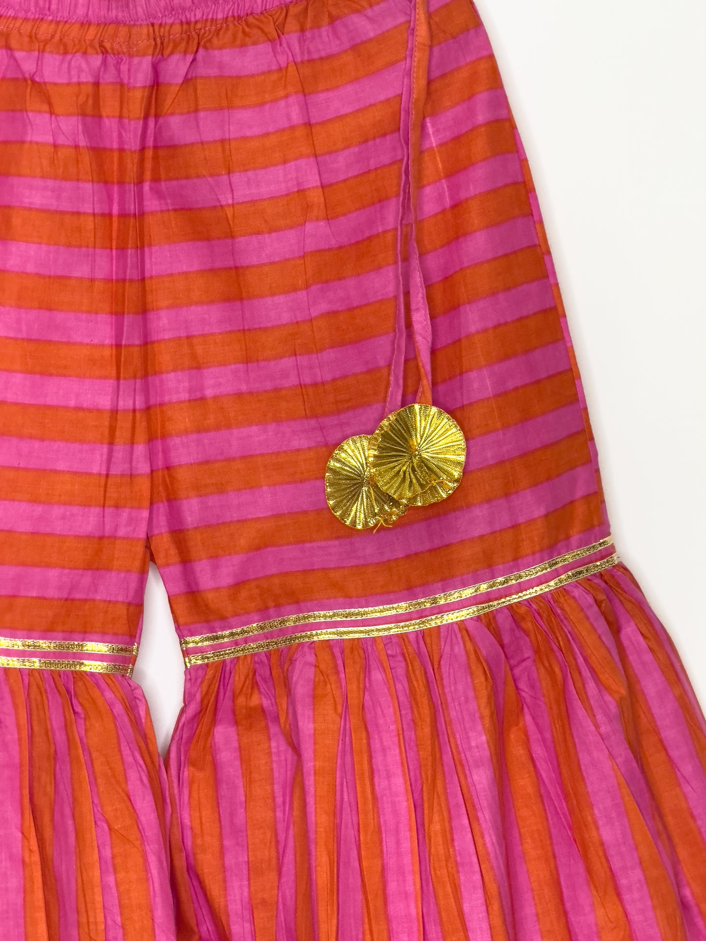 Pink and Orange Gharara Set