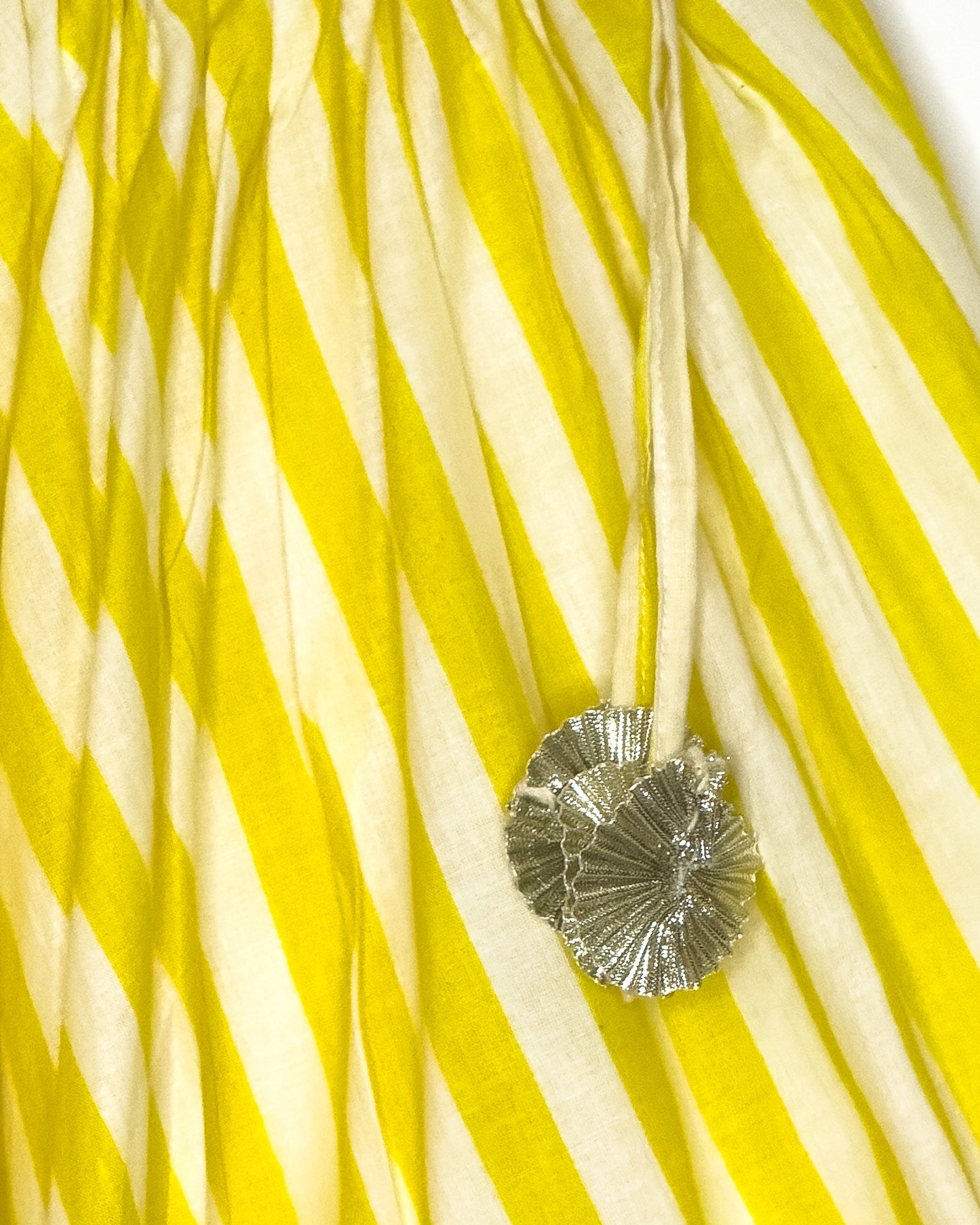 Yellow and White Stripe Lehenga