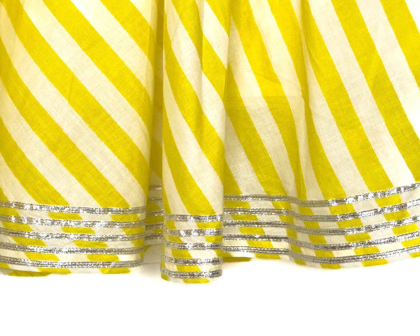 Yellow and White Stripe Lehenga