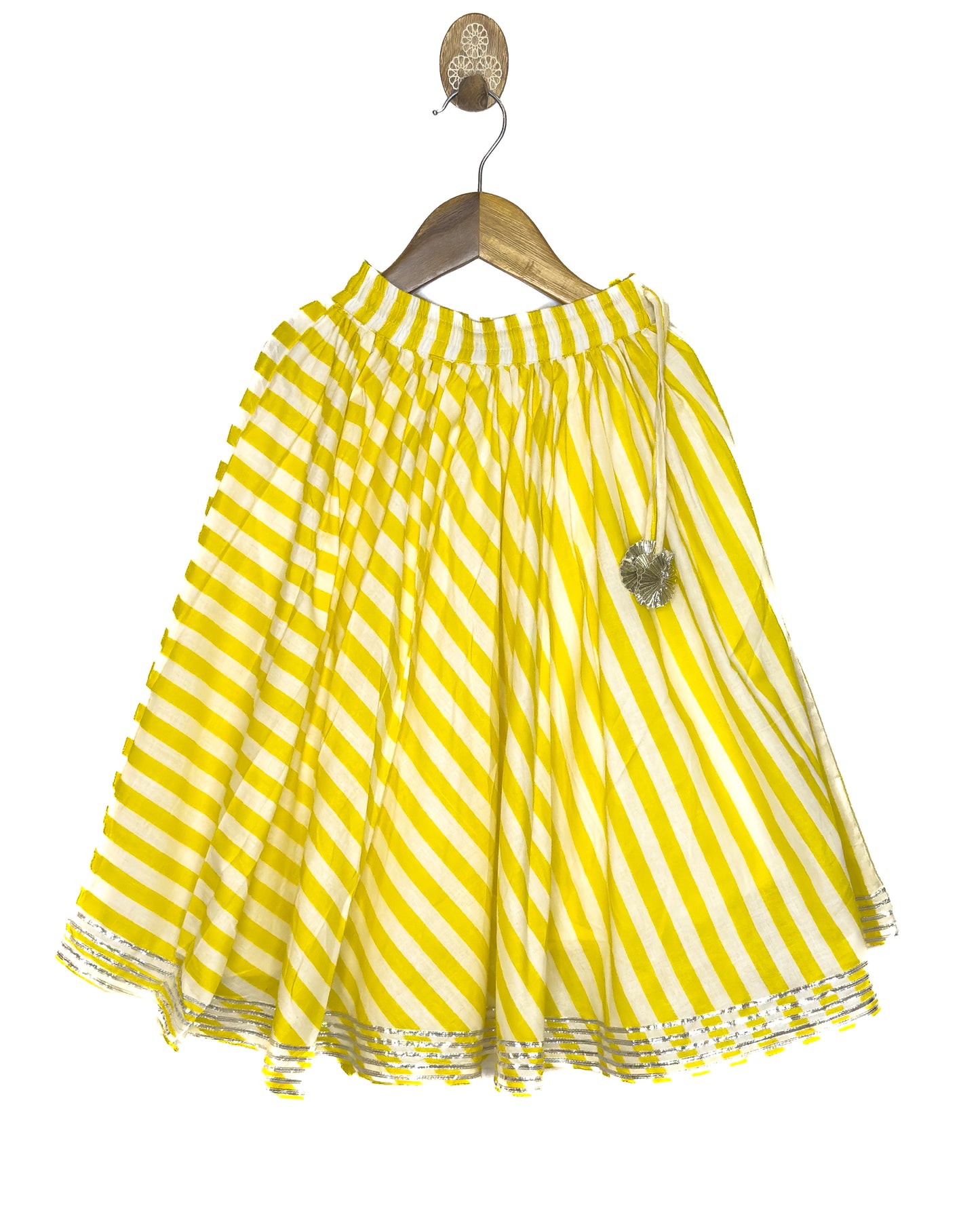 Yellow and White Stripe Lehenga