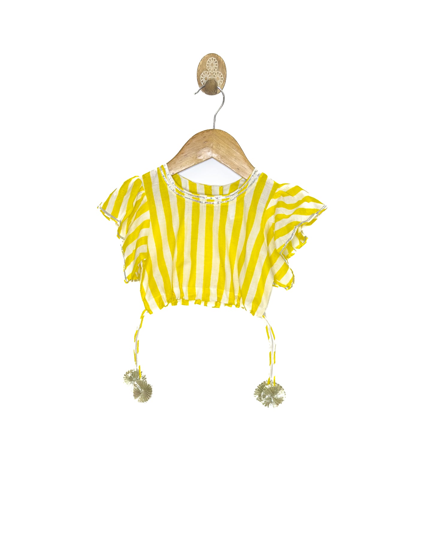 Yellow and White Stripe Lehenga