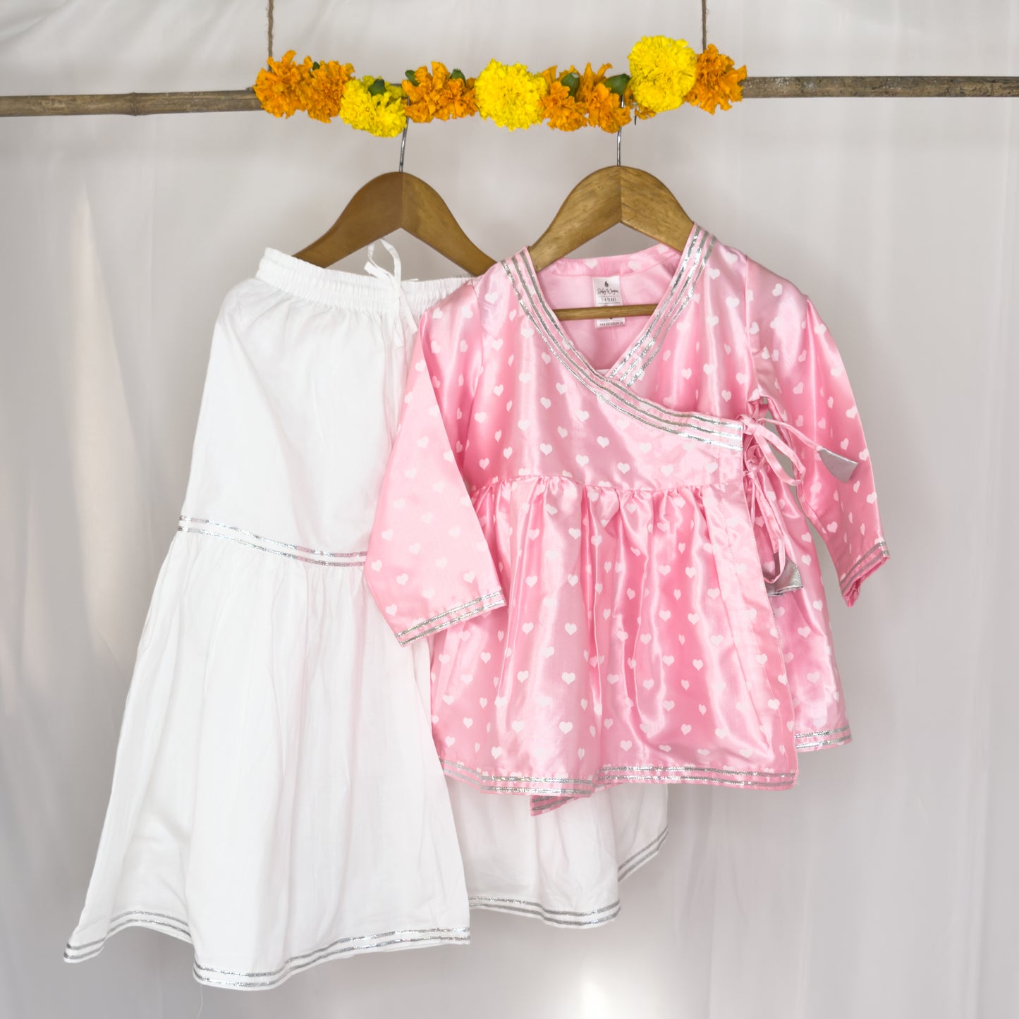 Saumya- a baby pink angrakh shahrara set