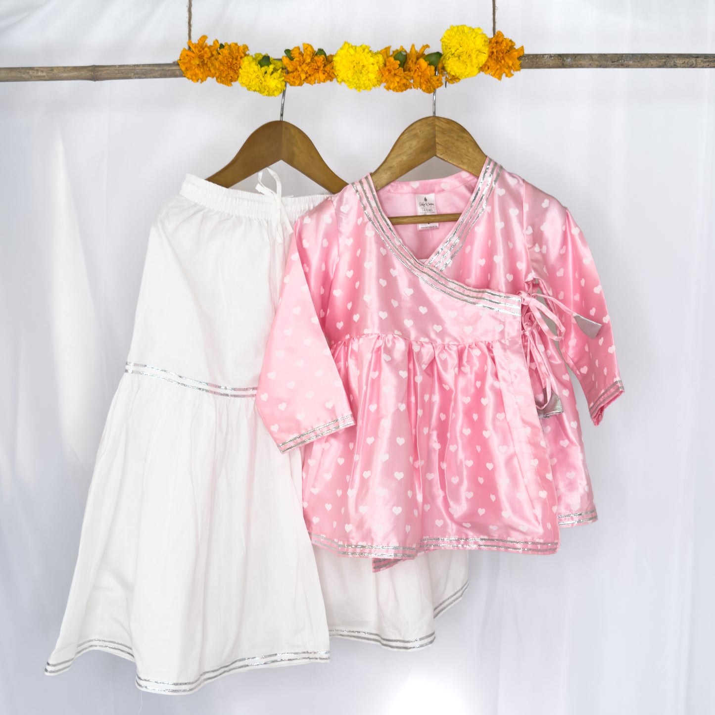 Saumya- a baby pink angrakh shahrara set