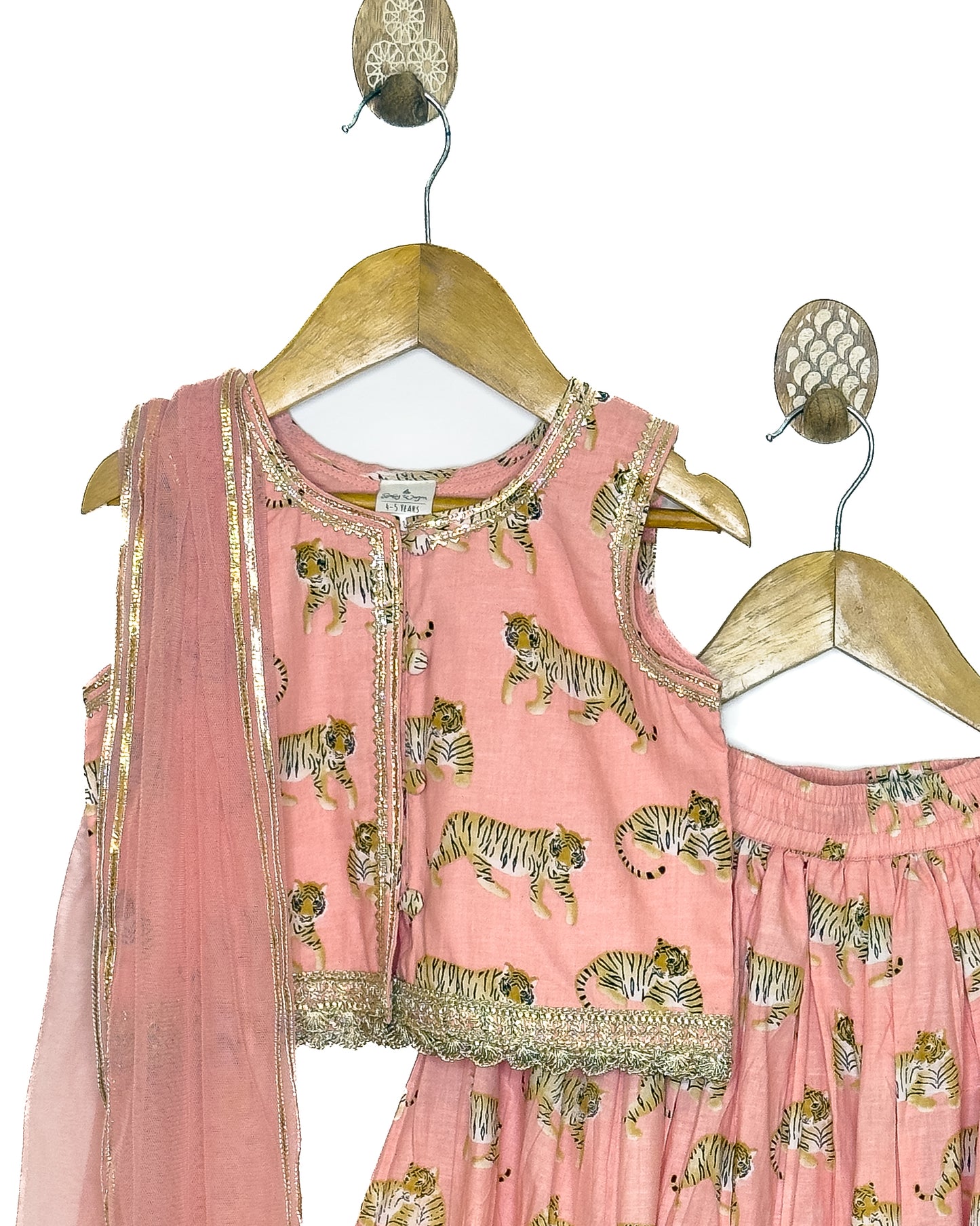 Peach Sher Lehenga Set