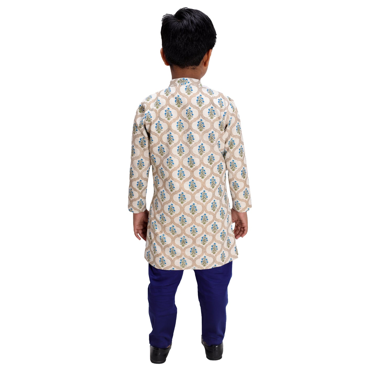 Blue Printed Sherwani Kurta Set