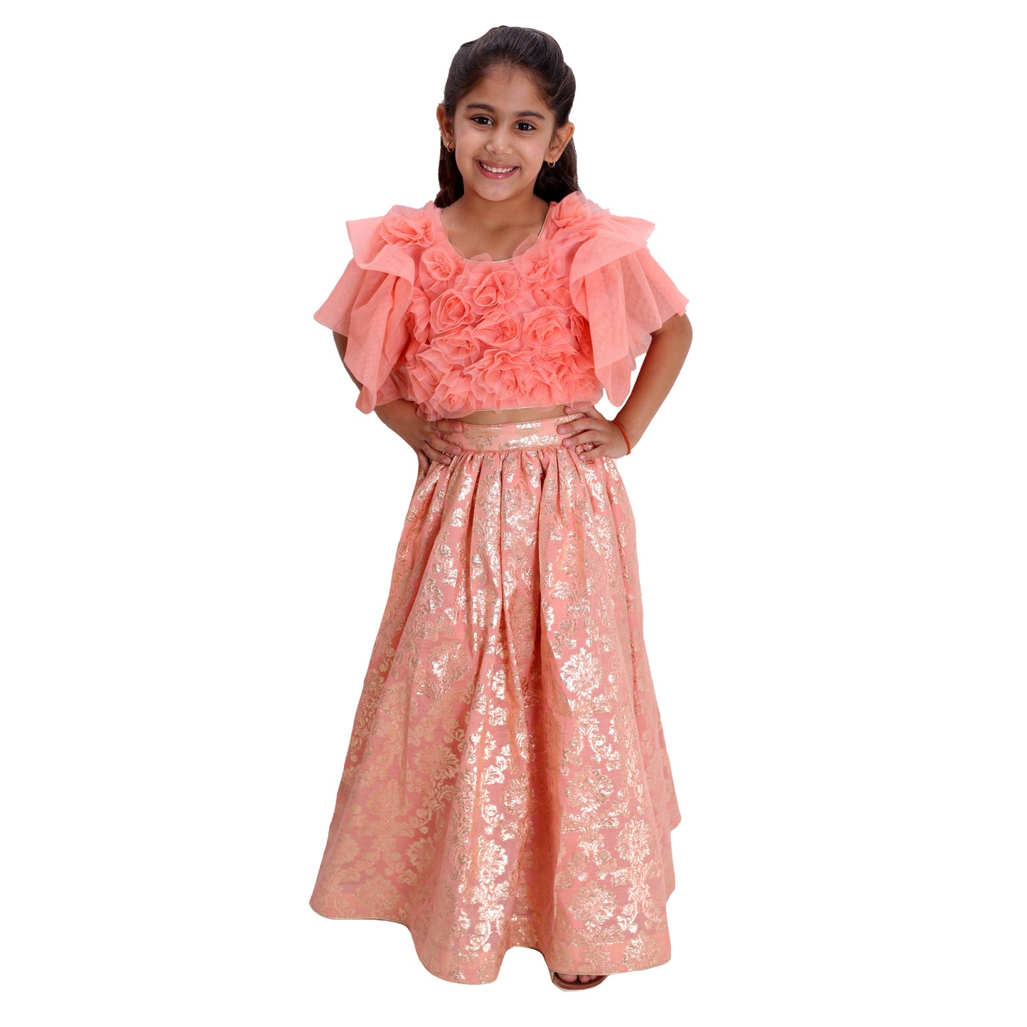 Peach Rose Lehenga