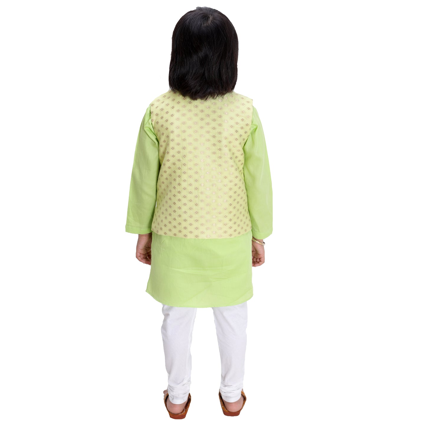 Lime Green Kurta and Jacket Set