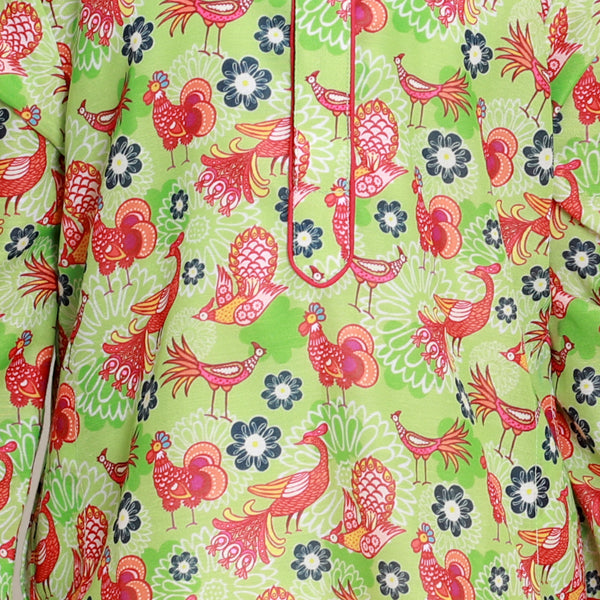 Green Printed Kurta