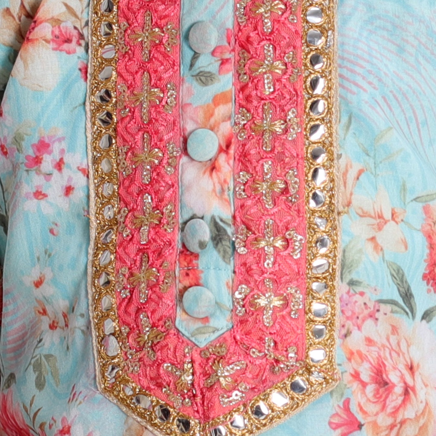 Baby Blue Floral Plazo Set