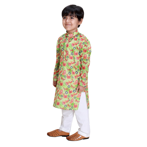 Green Printed Kurta