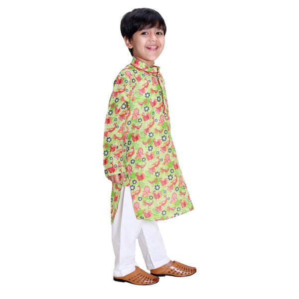 Green Printed Kurta