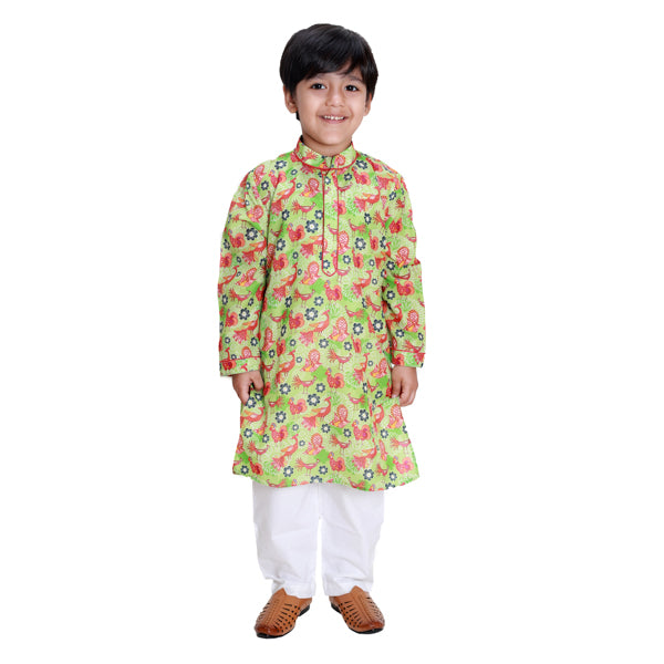Green Printed Kurta