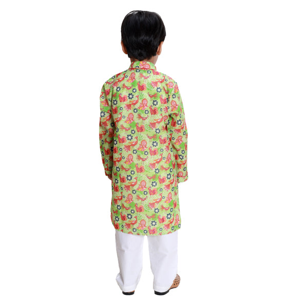 Green Printed Kurta