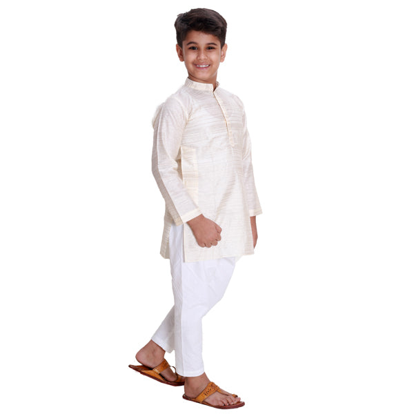 Off white and Golden Kurta Set