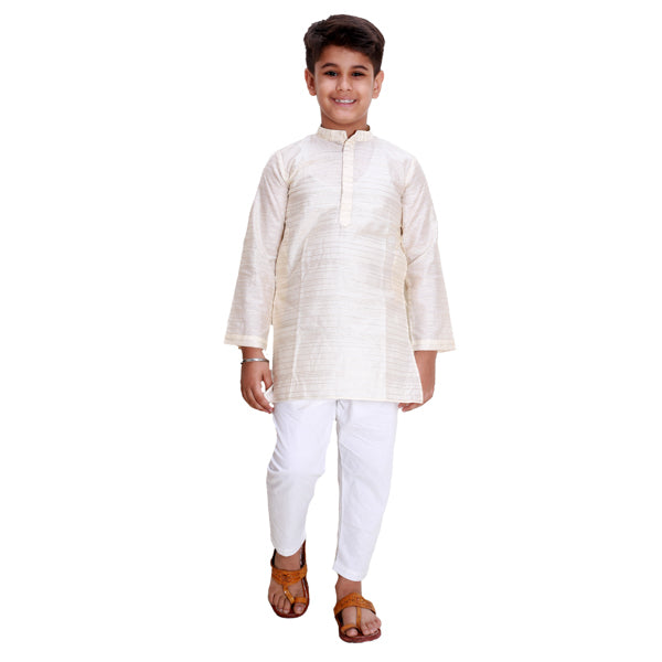 Off white and Golden Kurta Set