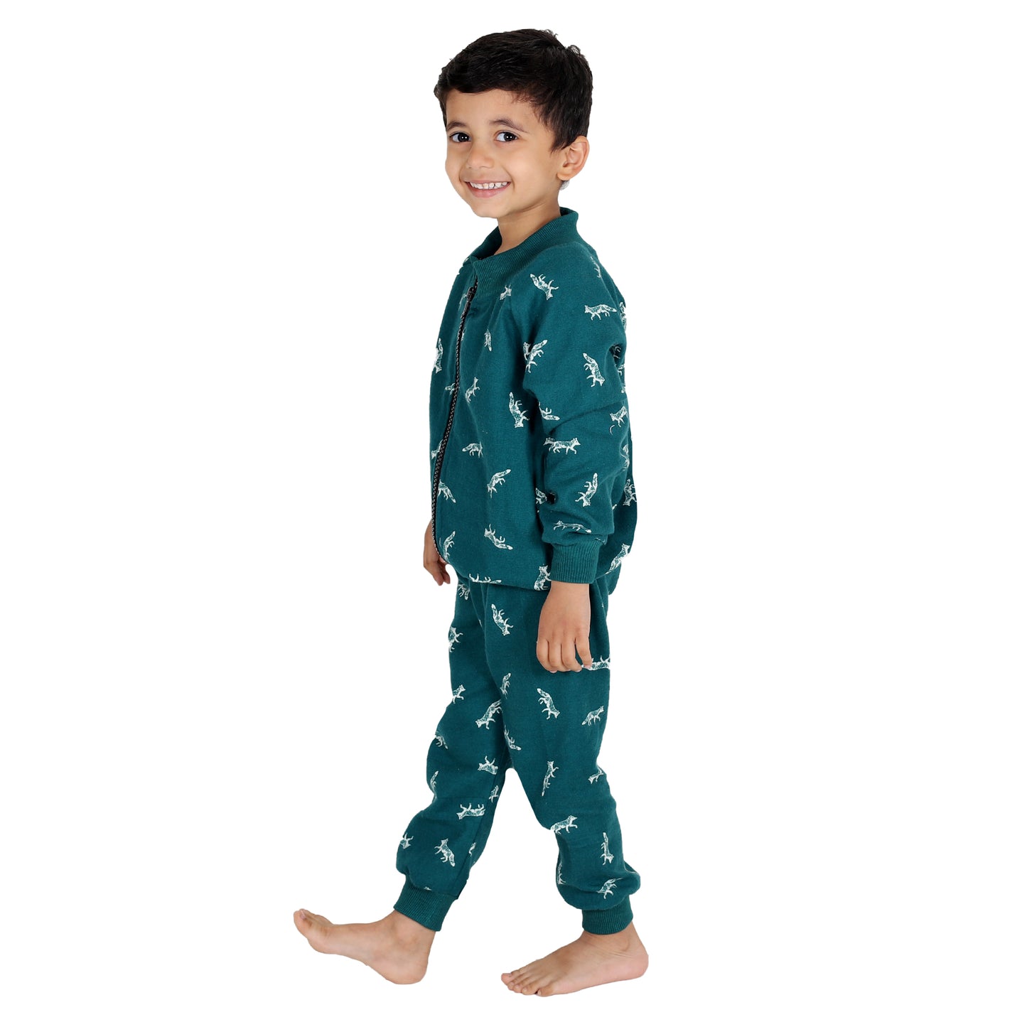 Green Dinosaur Jumpsuit Print Set