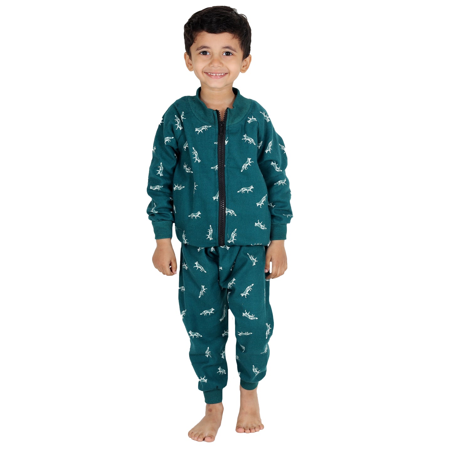 Green Dinosaur Jumpsuit Print Set