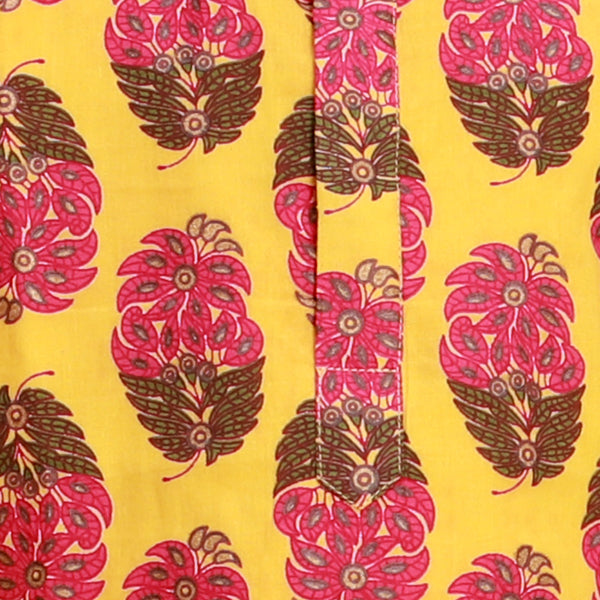 Patterned Yellow Kurta