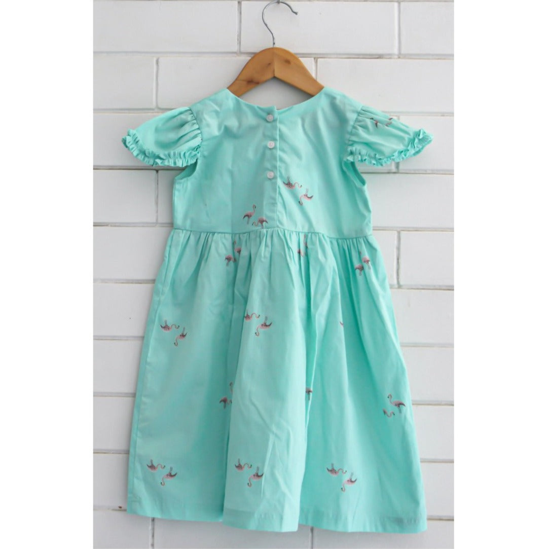 Mint Green Flamingo Frock
