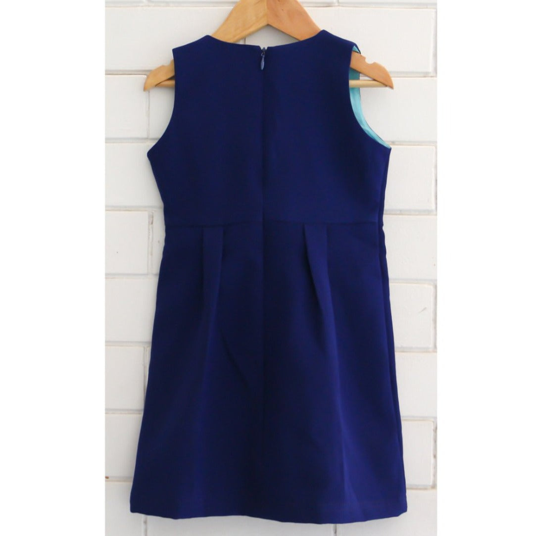 Two Shaded Blue Dress with Bow
