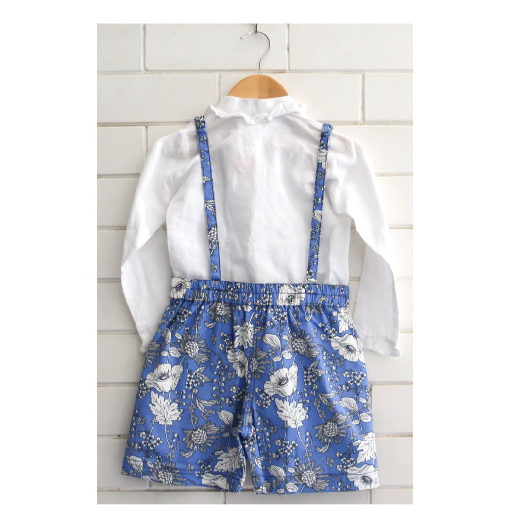 Blue Floral Dungaree