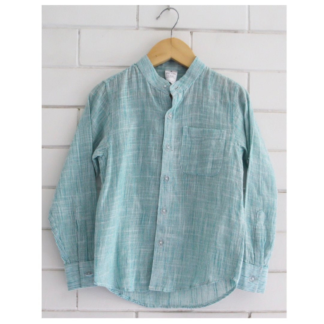 Green Pin Stripe Shirt