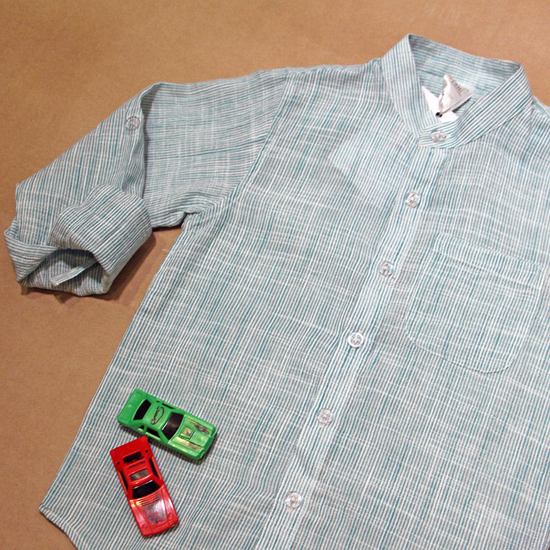 Green Pin Stripe Shirt