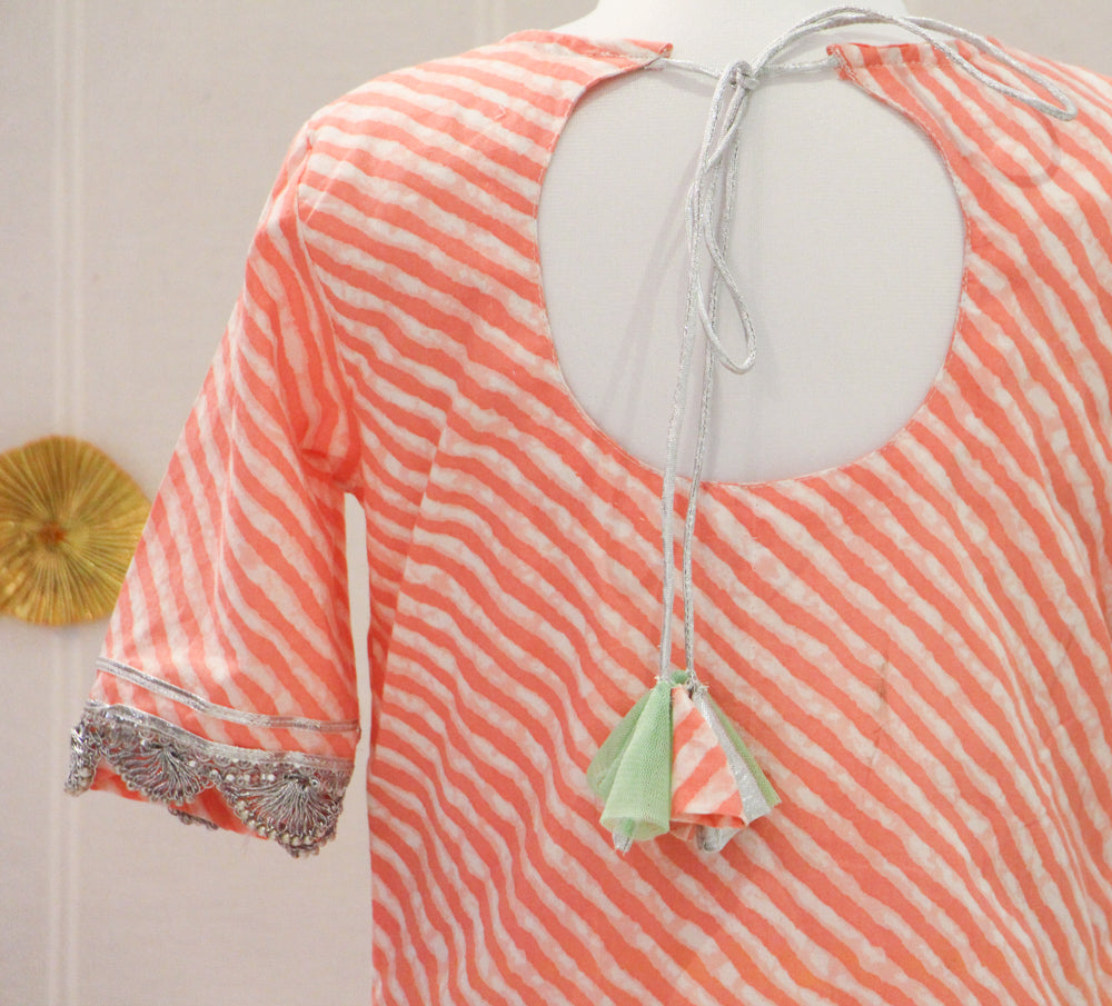 Peach Pink Lehariya Sharara