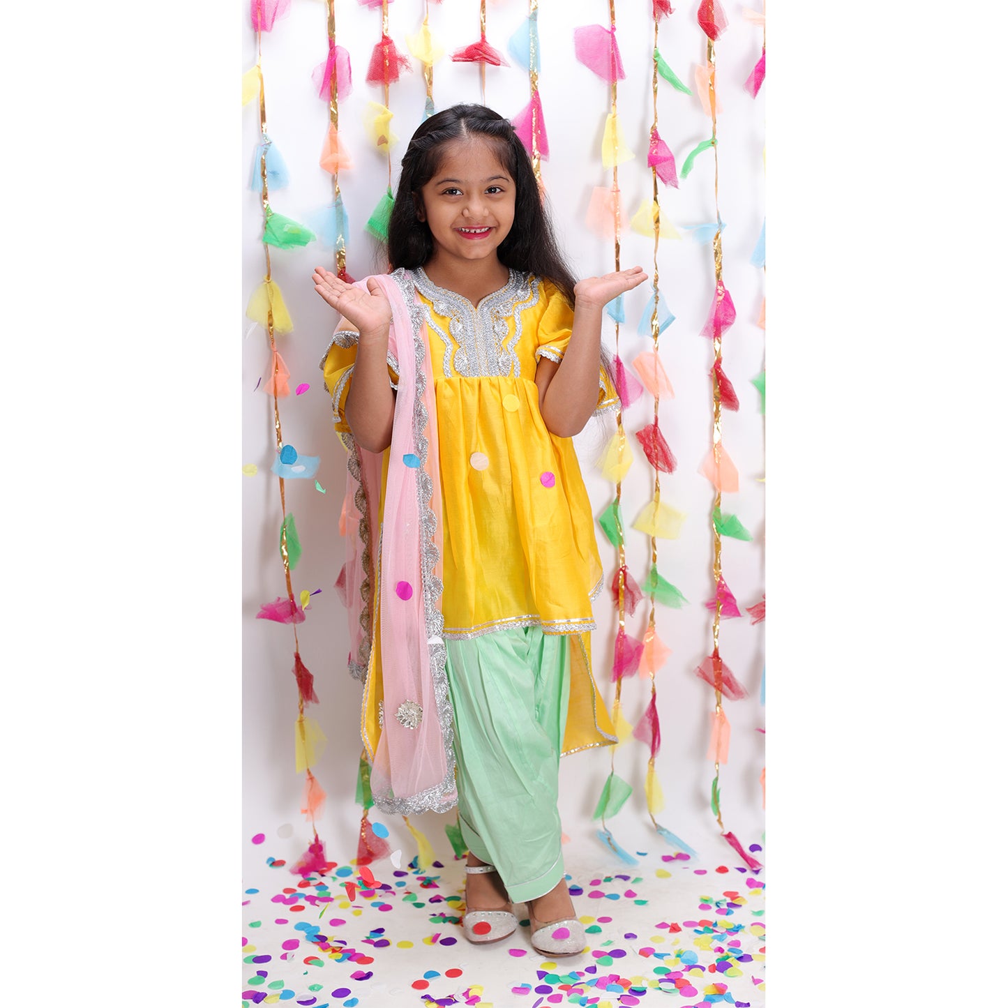 Yellow Chanderi Dip Kurta