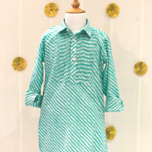 Green Lehariya Kurta Salwar Set