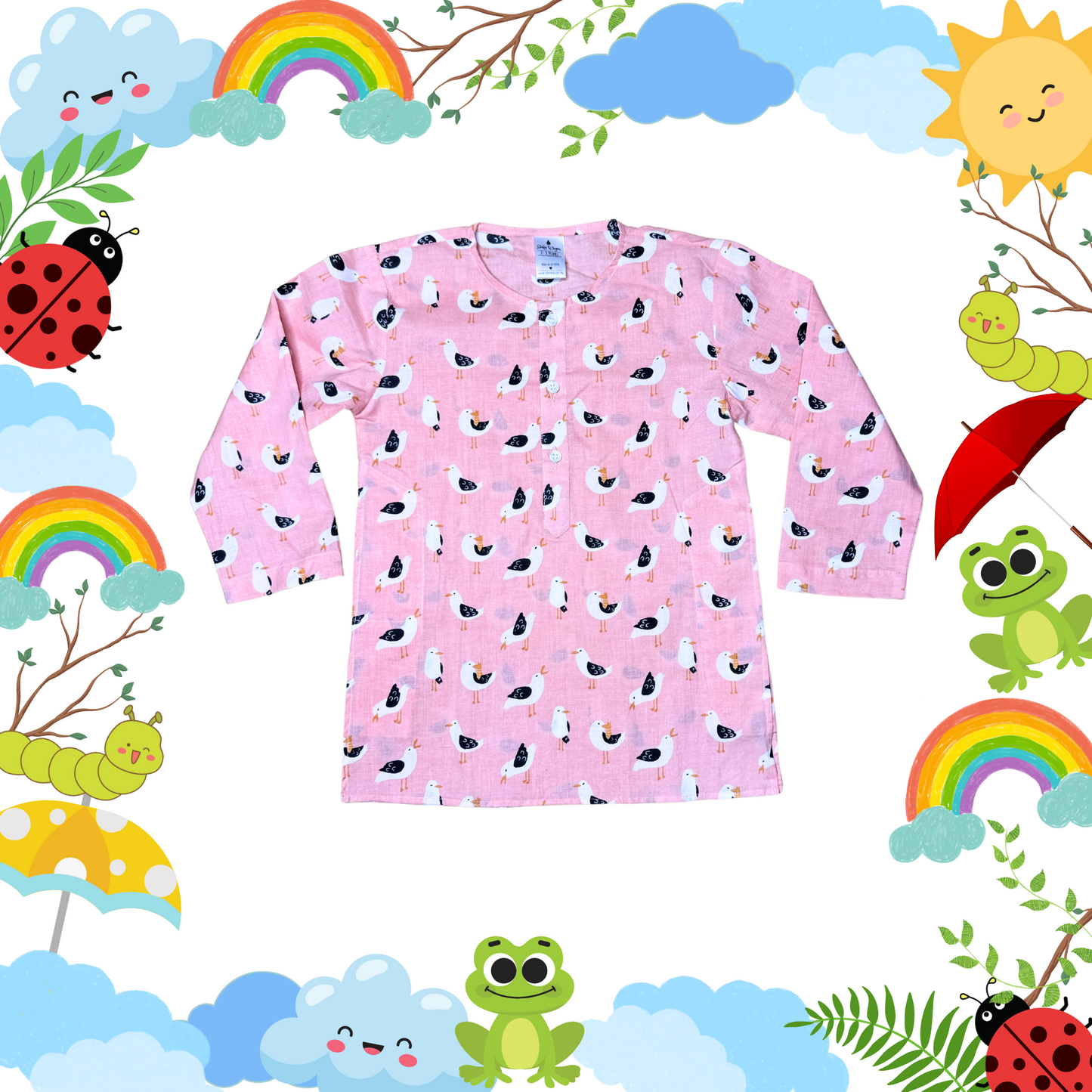 Pink Birdie Pyjama Set