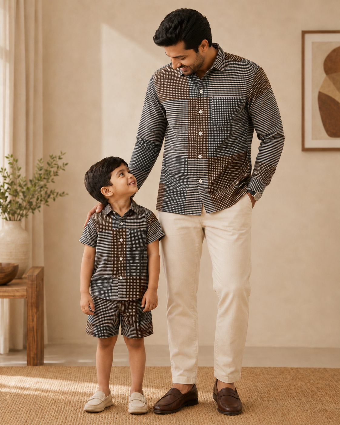 Papa & Me Heritage Checks Matching Set – Father’s Day Edition