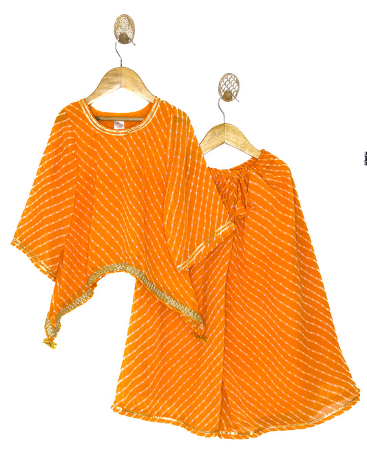 Orange Lehariya Plazo Set