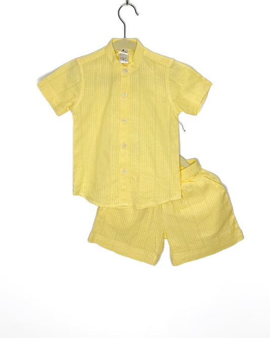 Yellow Seersucker Playsuit Set
