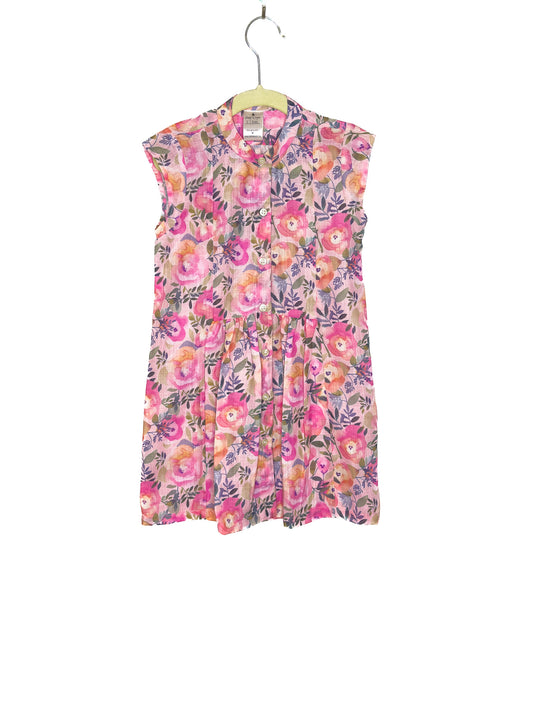Petal Pop Cotton-Linen Floral Dress