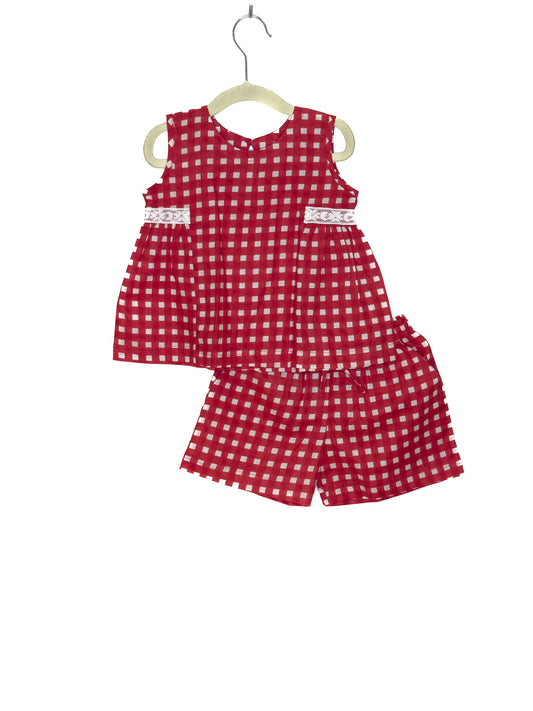 Cherry Checks Cotton Co-ord Set– 2 Colors