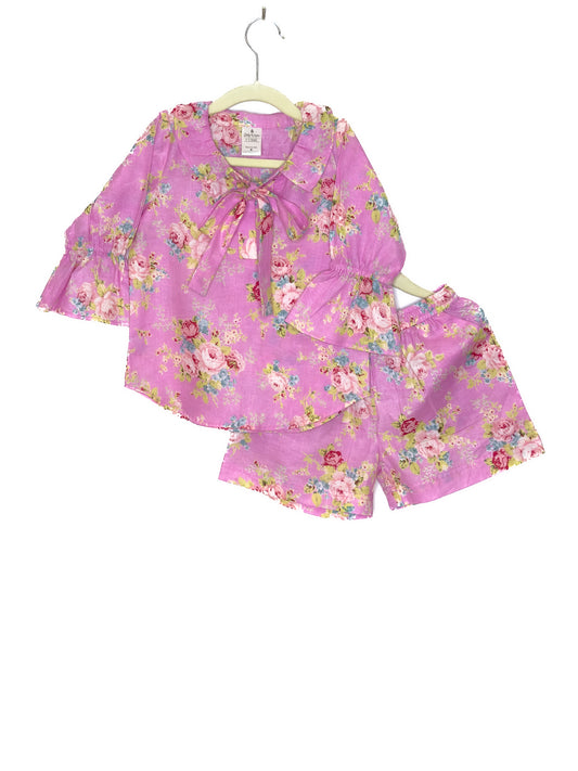 Pink Rose Garden Cotton Co-ord Set- 2 Colors