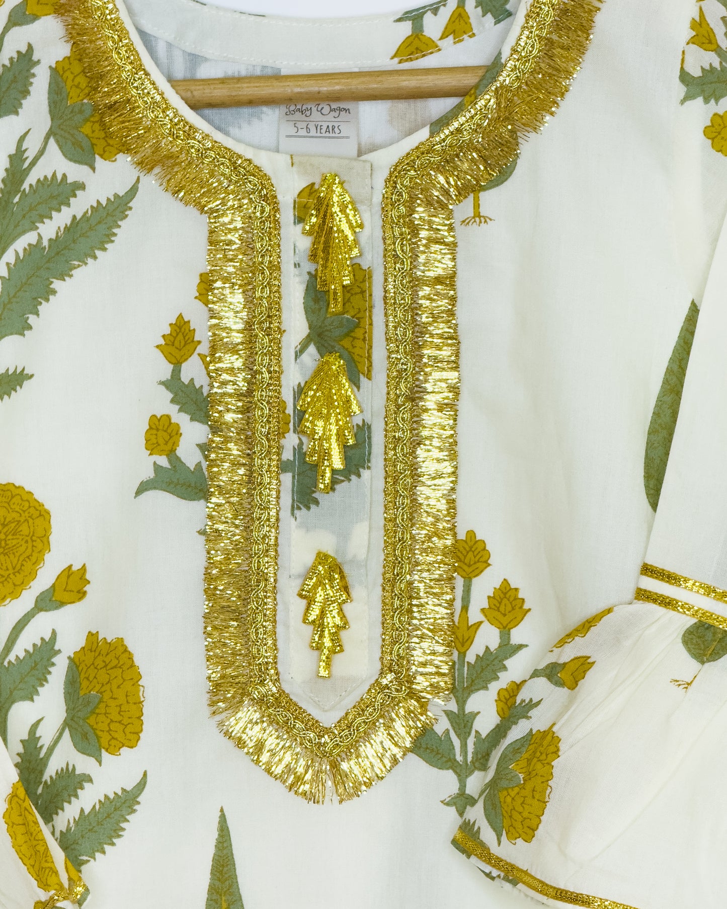 Off-White Jaipuri Floral Cotton Sharara Set with Dupatta