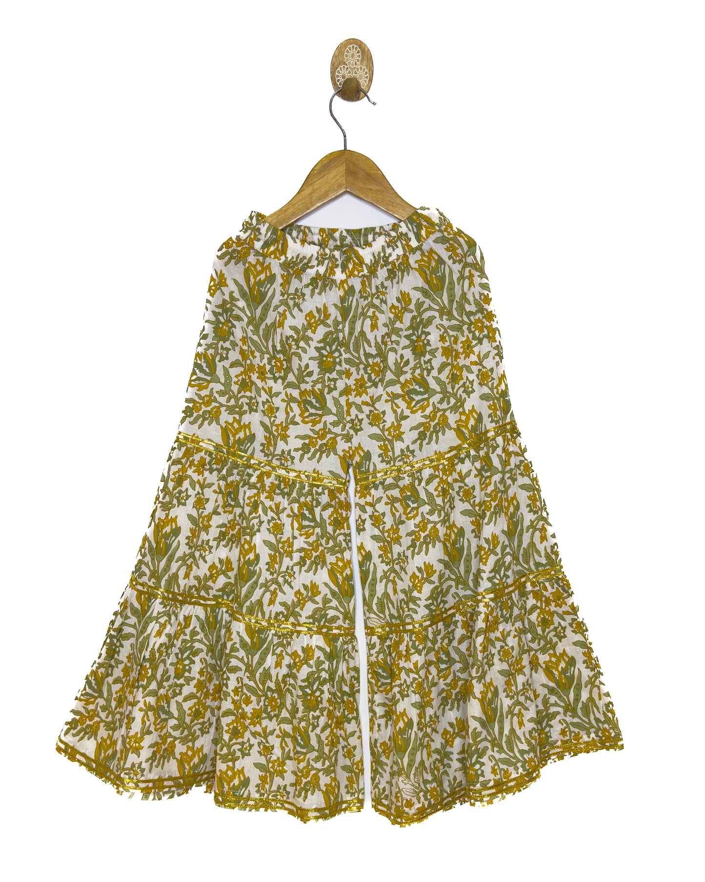 Off-White Jaipuri Floral Cotton Sharara Set with Dupatta