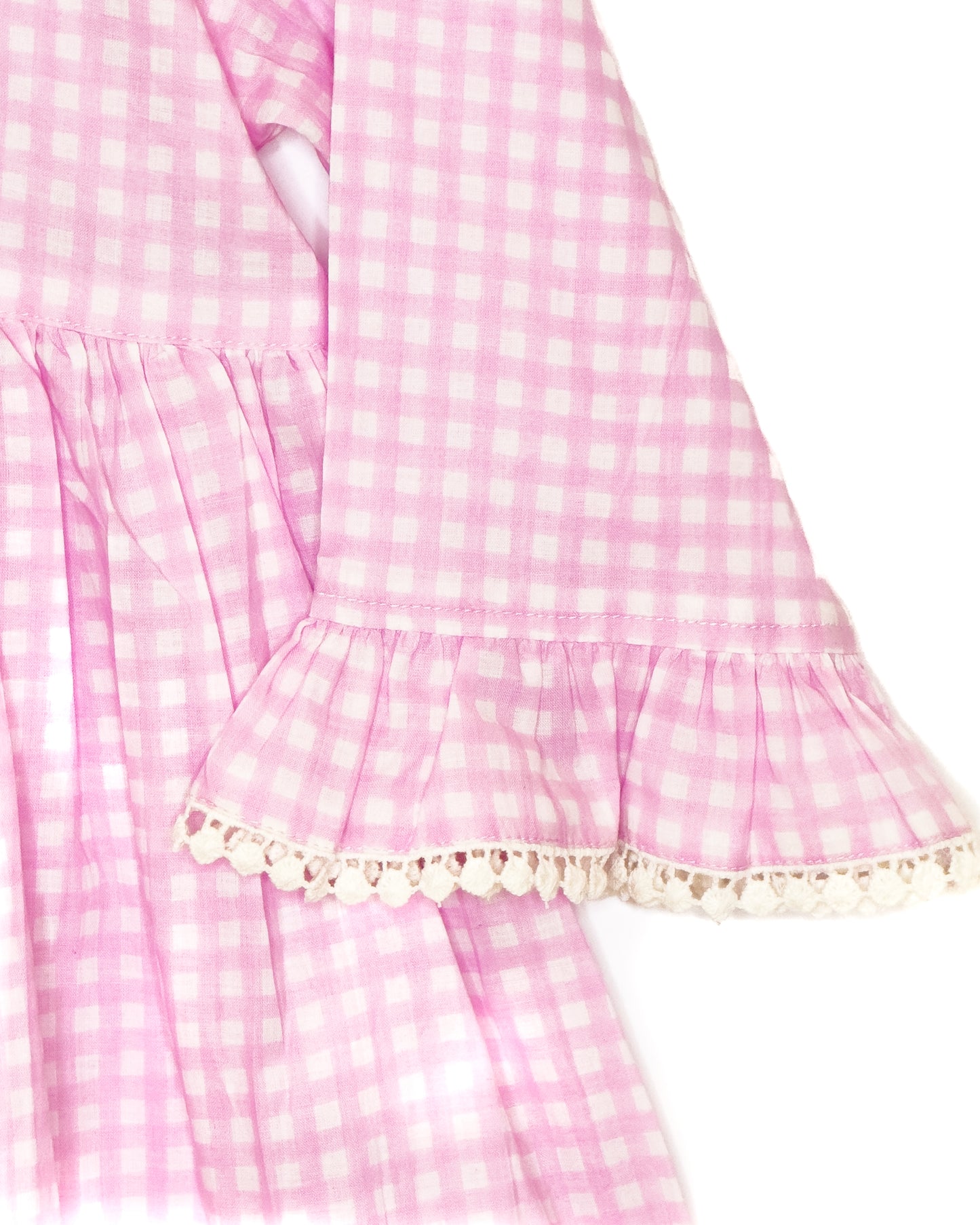 Pink Check Cotton Tunic Palazzo Set