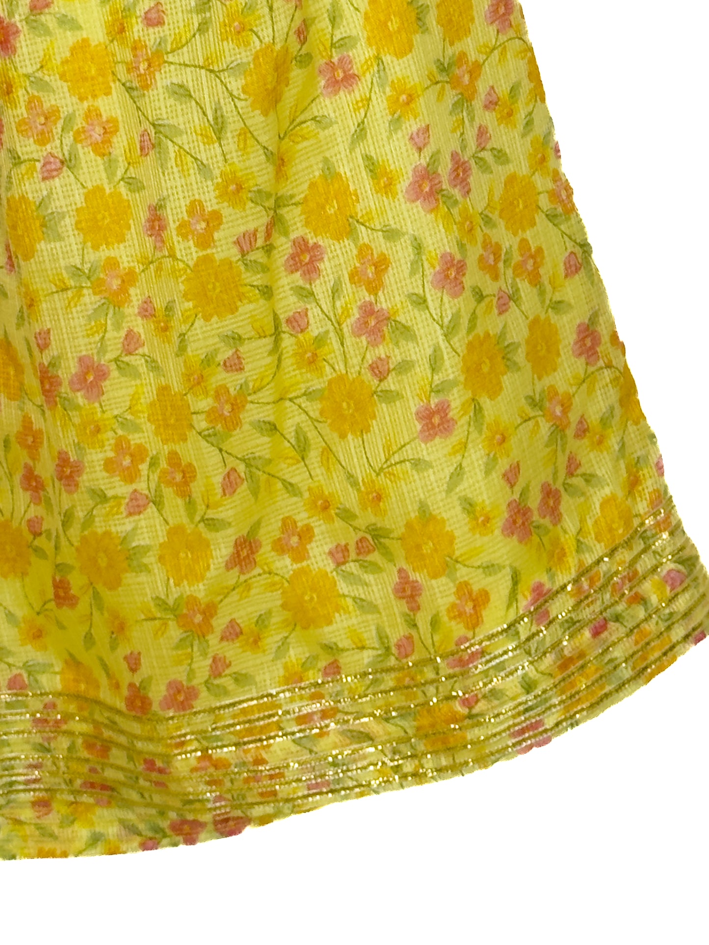 Yellow Floral Kota Doria Sharara Set with Dupatta