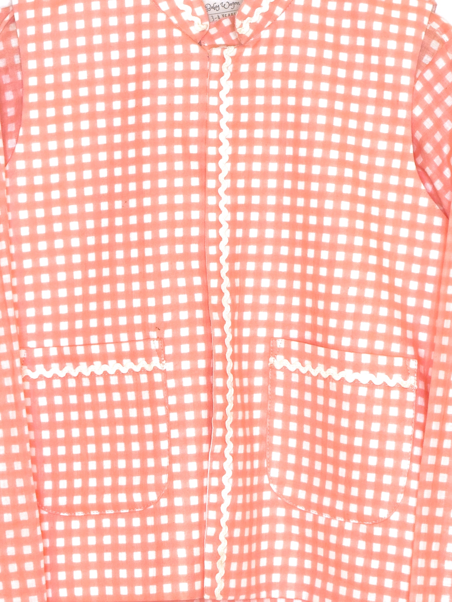 Peach Check Festive Jacket Kurta Set
