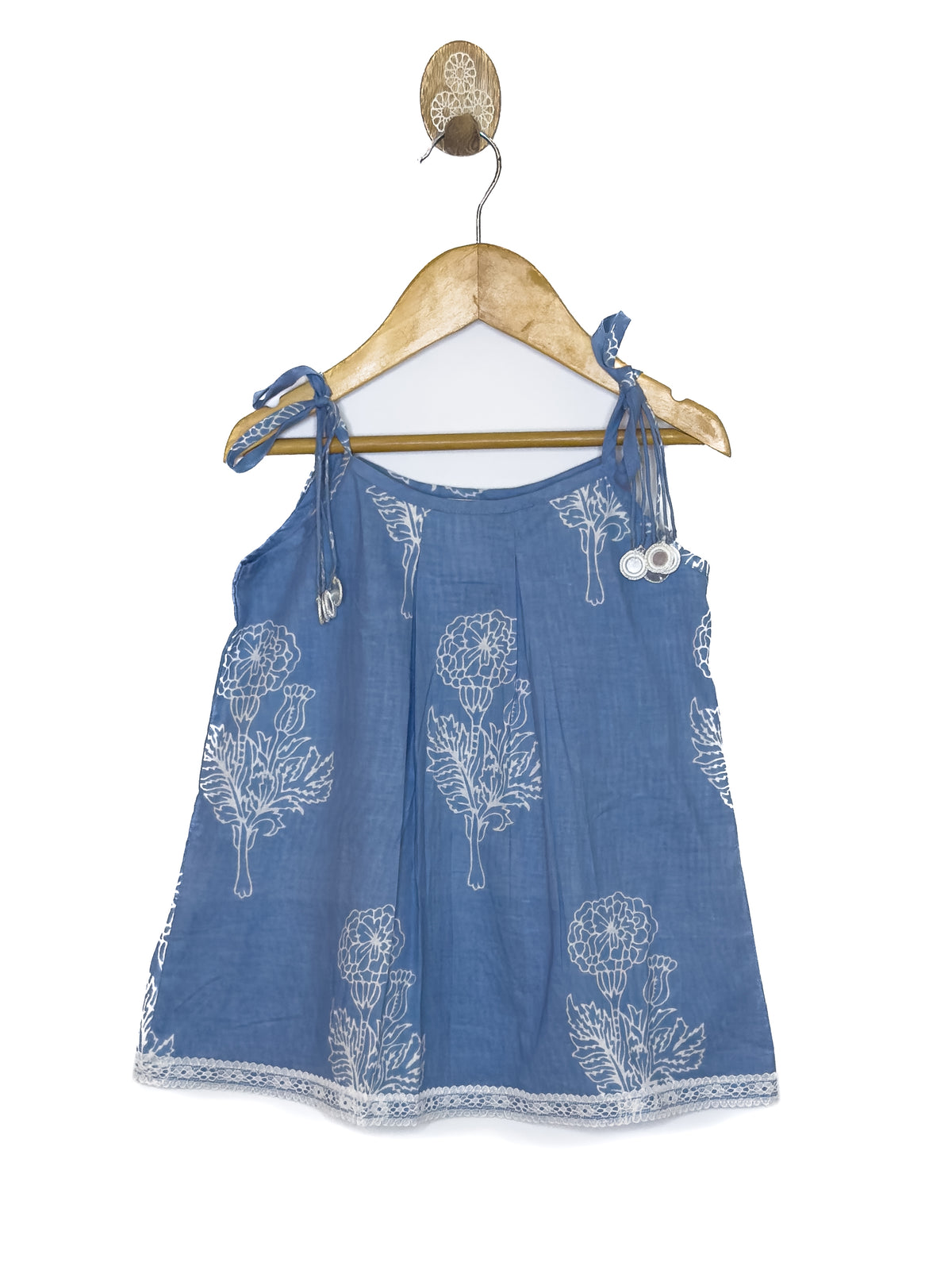Blue Floral Cotton Tunic Palazzo Set