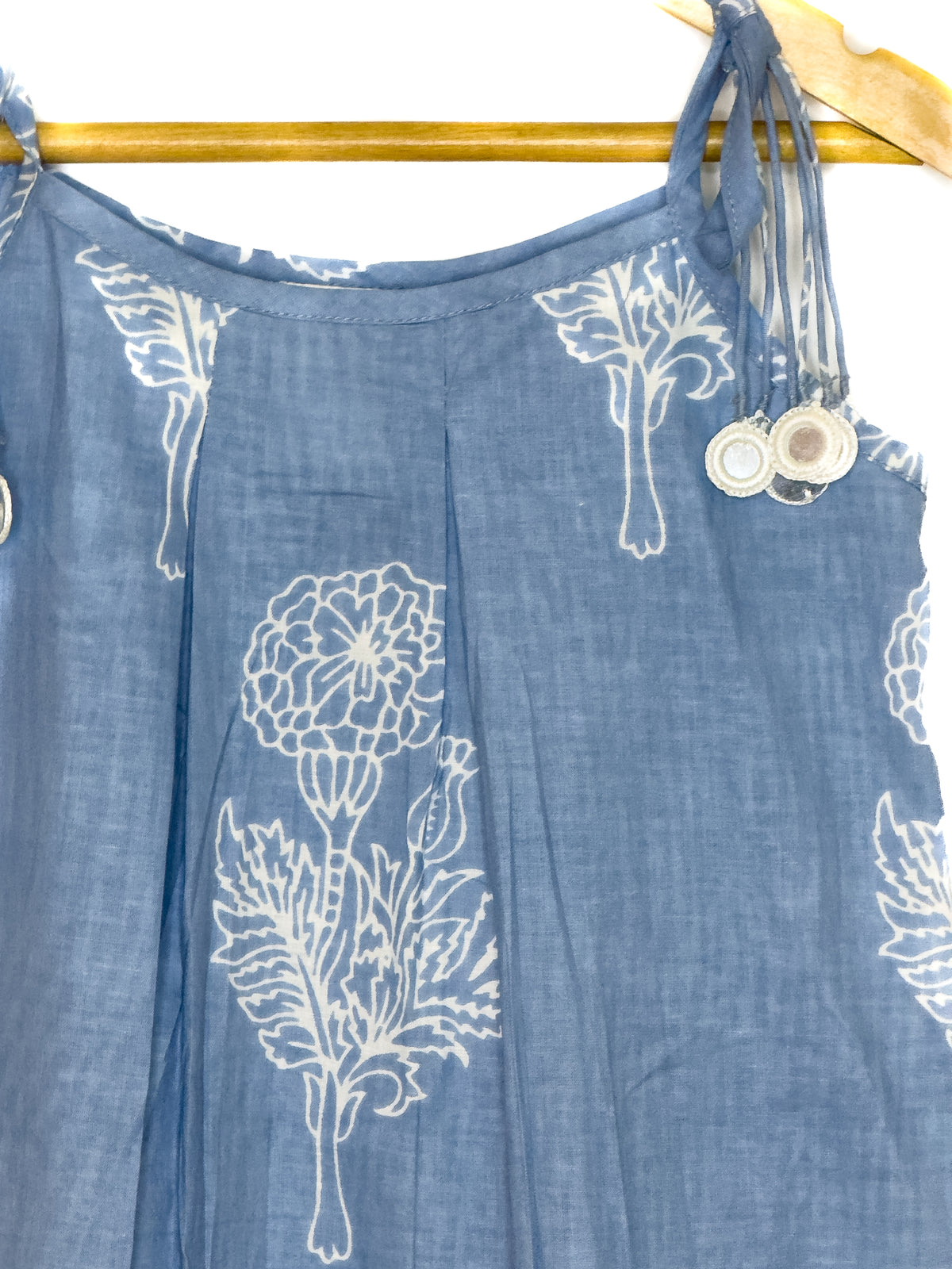 Blue Floral Cotton Tunic Palazzo Set