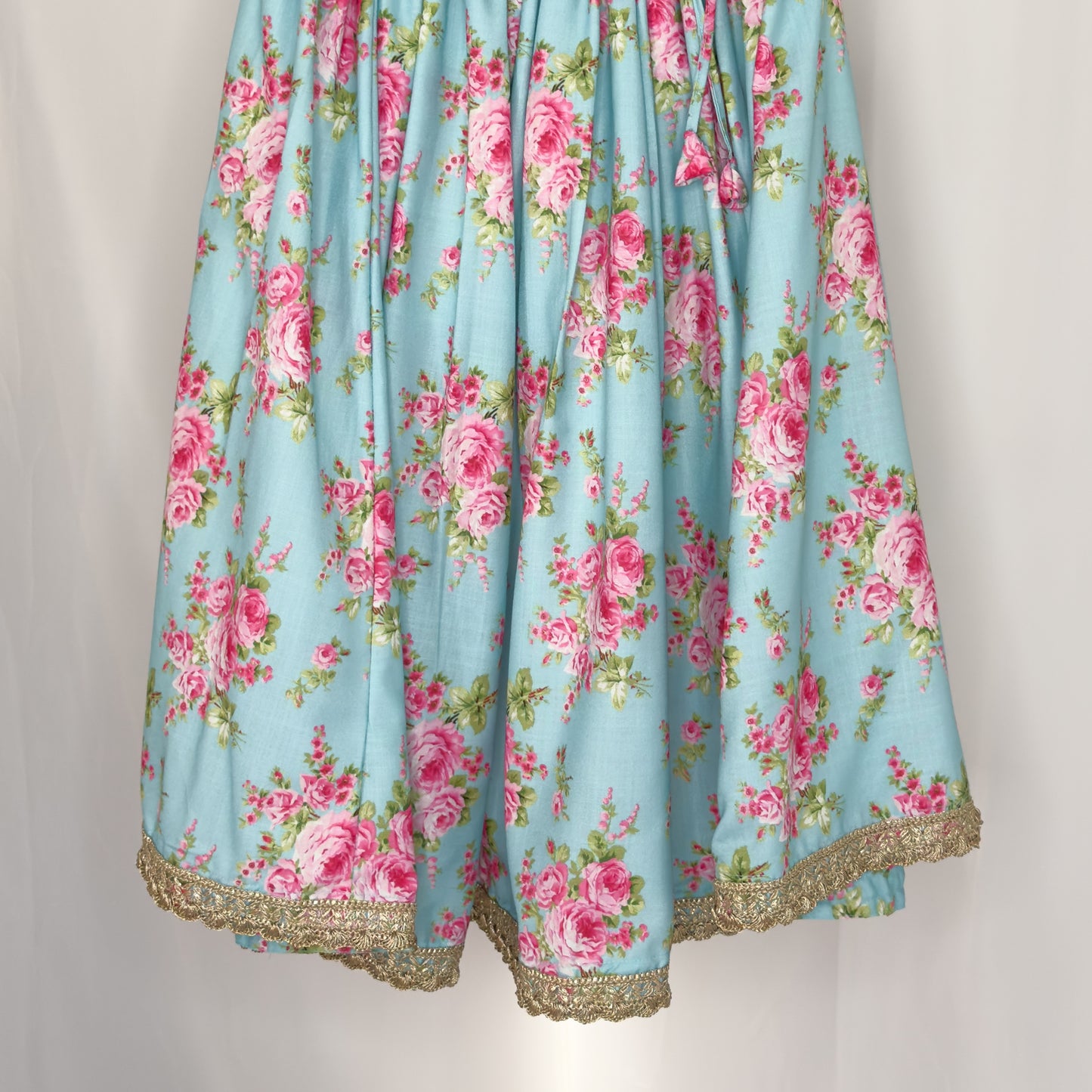 Sanjana- blue and pink floral lehenga set