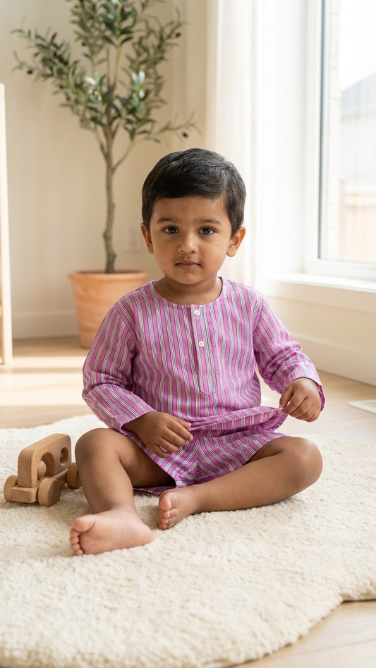 Mazedar Stripe Shorts Set