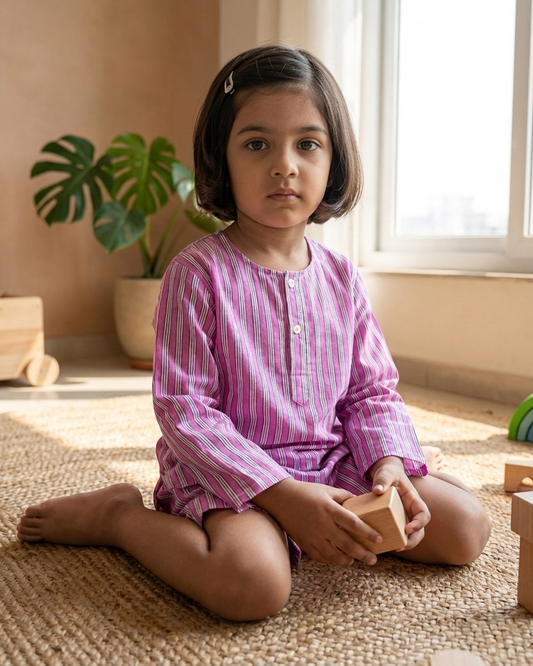 Mazedar Stripe Shorts Set