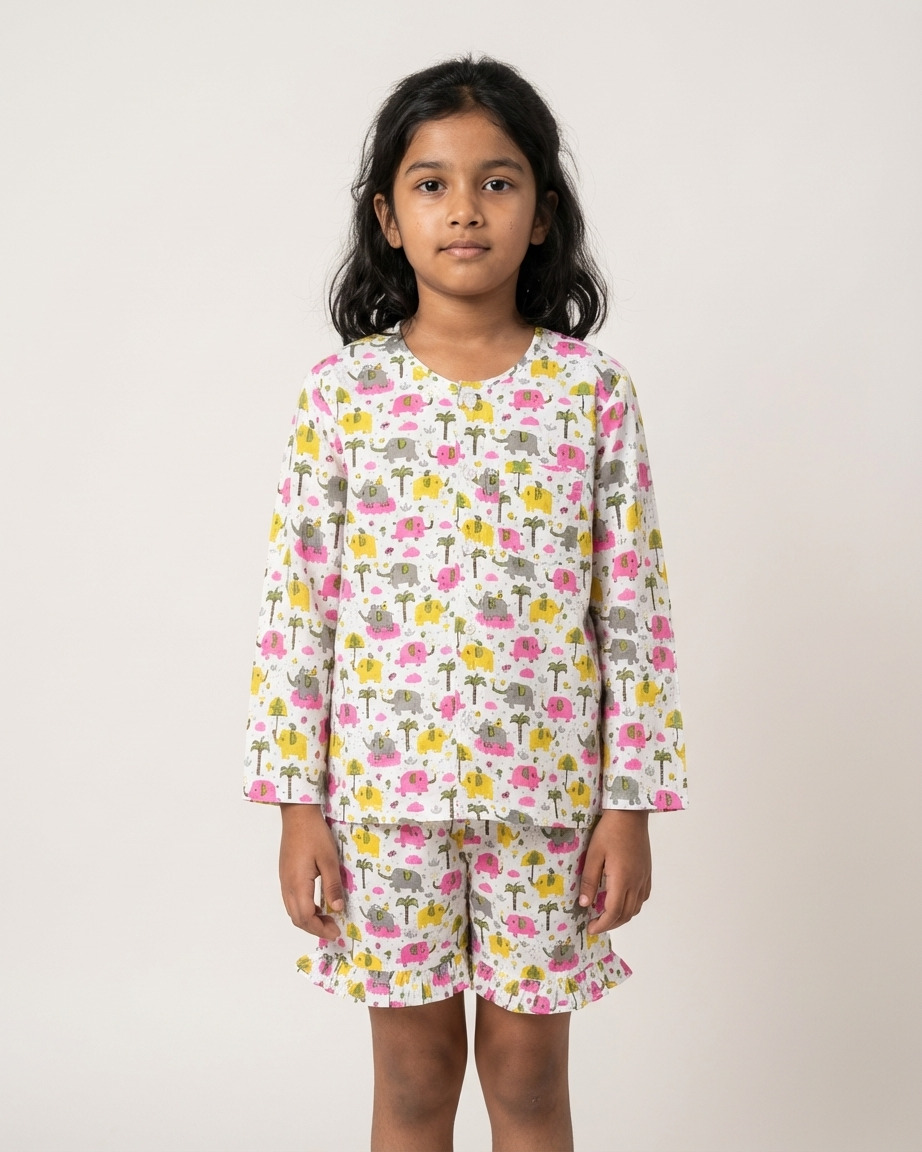 Colorful Elephant Party Short Set