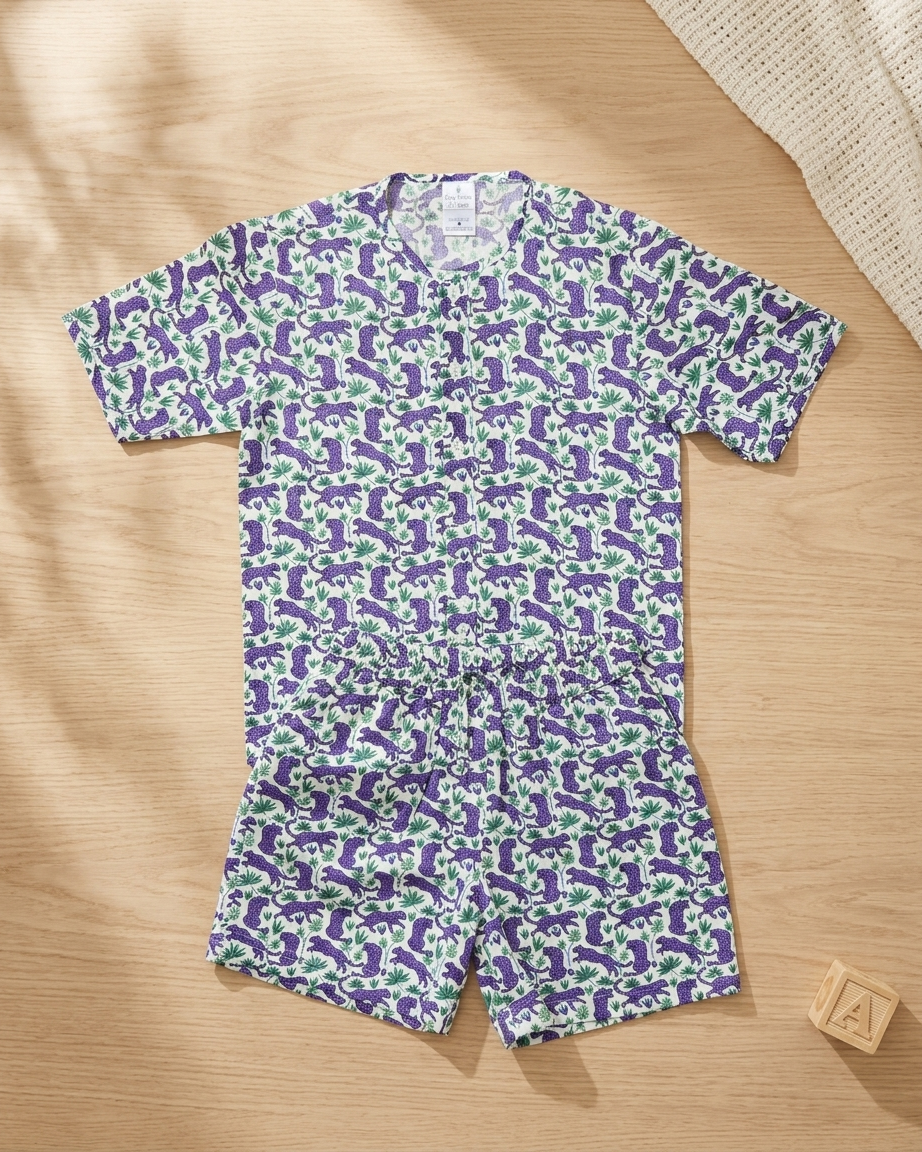 Purple Cheetah Short Set